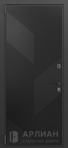 Фото №2 «Черная матовая дверь с хромированной фурнитурой №553»