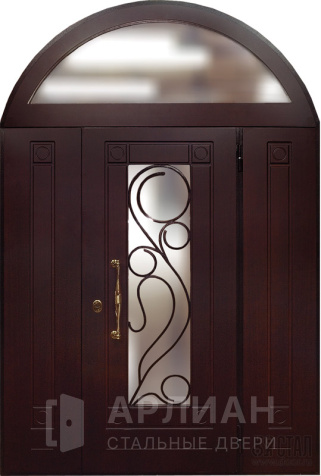 Фото «Эксклюзивная арочная дверь в коттедж со стеклянными вставками №10»